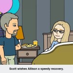 Poor Allison is under the weather today.