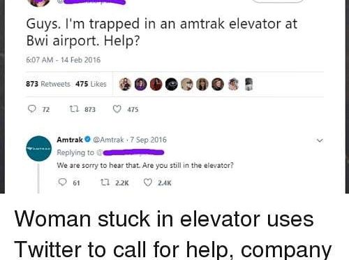 We were only stuck for 25 min. I guess it could have been worse.  #stuckinanelevator https://t.co/8I6icx6EO9 https://t.co/HzoNAMmtZw